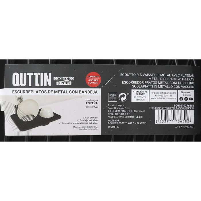 Escurreplatos metálico básico con bandeja Quttin (4 Unidades) 7 Escurreplatos metálico básico con bandeja Quttin (4 Unidades) 7