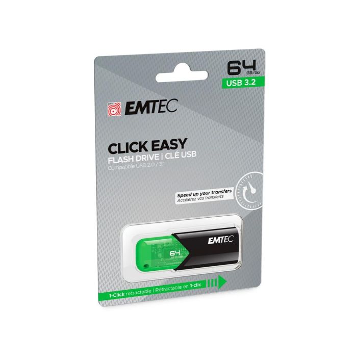 Memoria Emtec Usb 3.2 cLick Easy 64 grb Verde 1