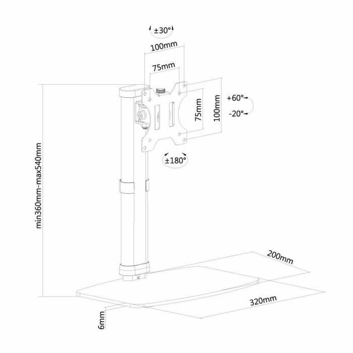 Soporte de Mesa para Pantalla Neomounts FPMA-D890WHITE 1