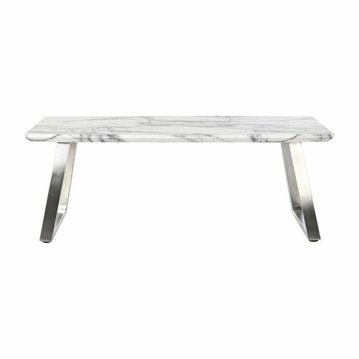 Mesa Centro Moderno DKD Home Decor Blanco Plateado 60 x 44 x 120 cm 2