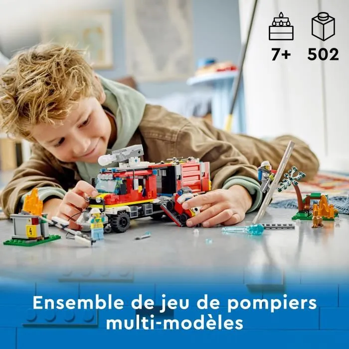 Lego CITY 60374 El camión de intervención de los bomberos, Juguete con drones modernos y figuras 5