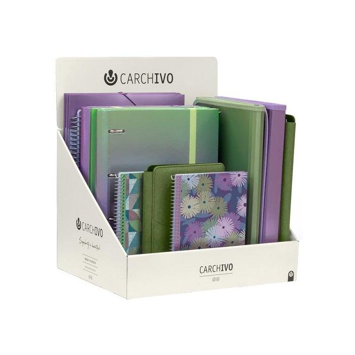 Expositor Carchivo Capsule Gama Verde/Malva Surtido De 18