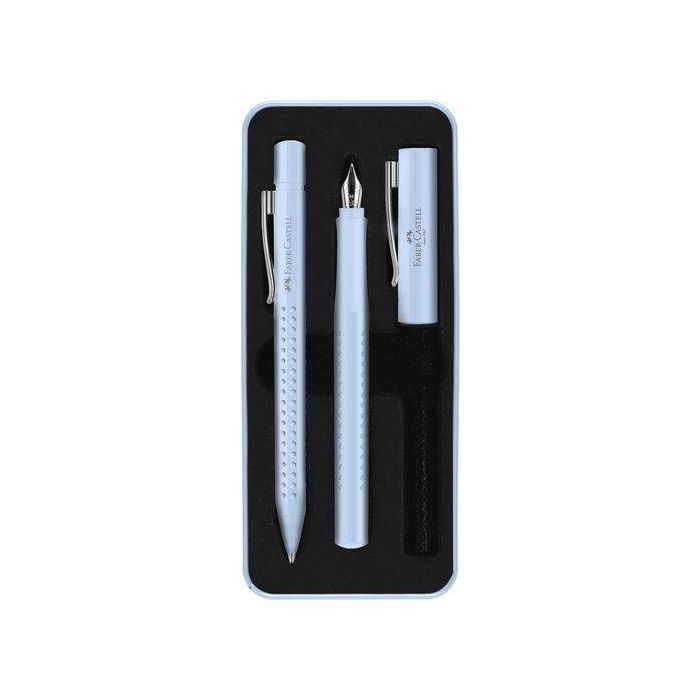 Juego Boligrafo+Pluma Faber-Castell Grip 2010 (M) Sky Blue