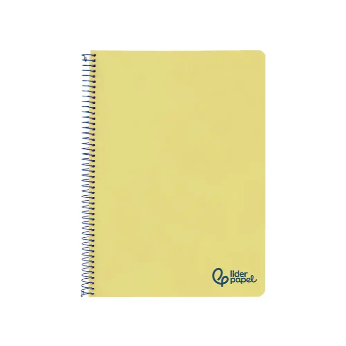 Liderpapel Cuaderno espiral A4 Wonder, tapa plástico, 80 hojas, 90gr, pauta estrecha 2,5mm con margen, color amarillo 1