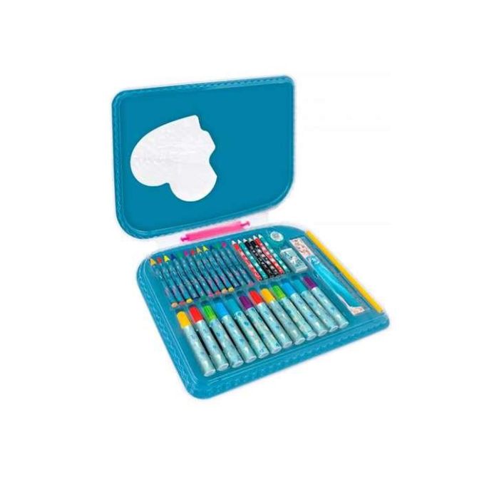 Maletín de actividades artísiticas frozen con 12 crayones, 12 rotuladores, 6 lápices de colores, regla, lápiz, borrador y sacapuntas.32x25x2 cm 1 Maletín de actividades artísiticas frozen con 12 crayones, 12 rotuladores, 6 lápices de colores, regla, lápiz, borrador y sacapuntas.32x25x2 cm 1