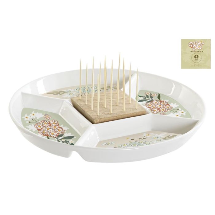 Aperitivo Tradicional DKD Home Decor Verde Beige 23.5 x 3 x 23.5 cm