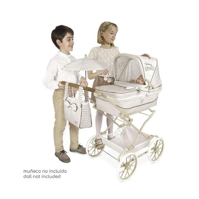Decuevas Coche Reborn Plegable Verona con Sombrilla para Muñecas hasta 55 cm 40x90x90 cm Metal Plástico Poliéster 5