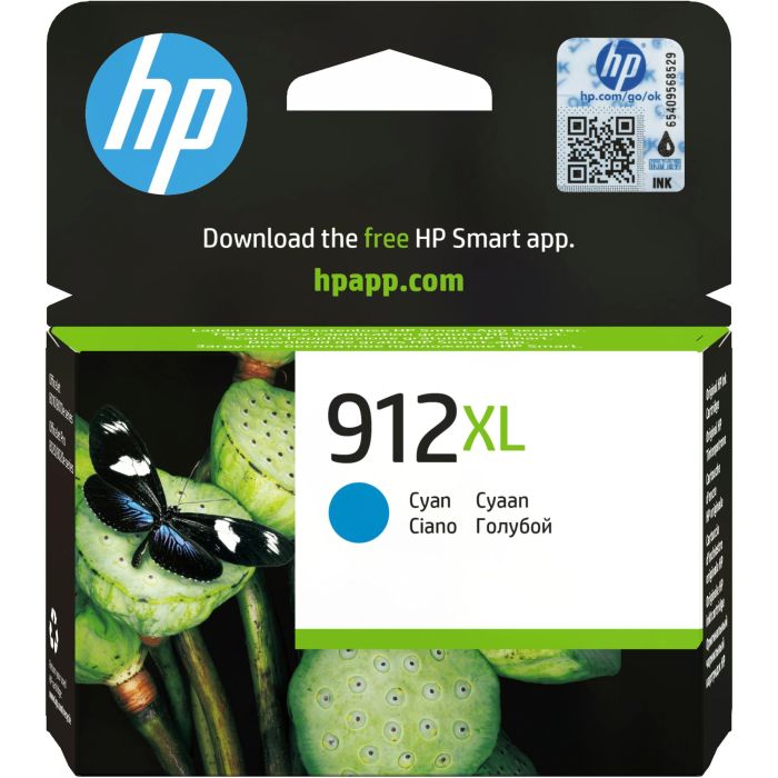 HP 912XL Cartucho de Tinta Original Cian Alto Rendimiento para Impresoras HP, Ideal para Documentos Profesionales con Colores Vibrantes y Resultados Duraderos