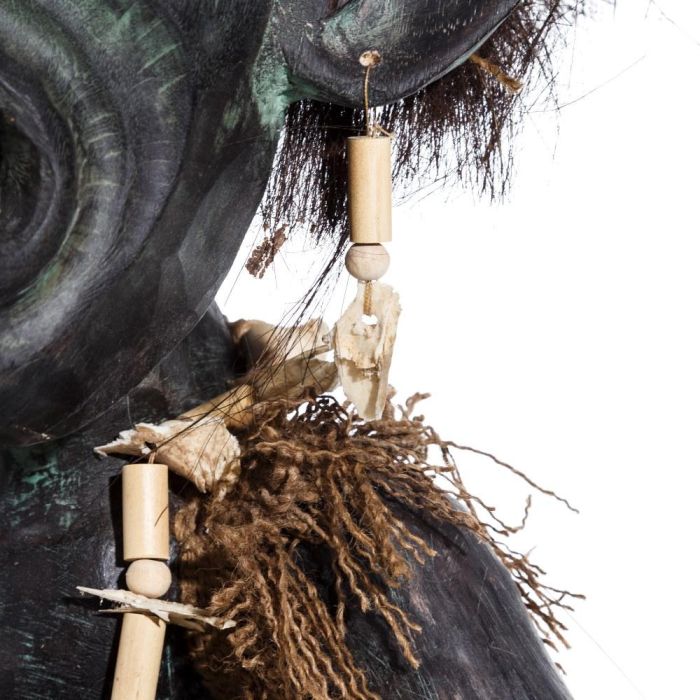 S/2 Figura Negro Madera Decoración 50 X 53 X 67 cm