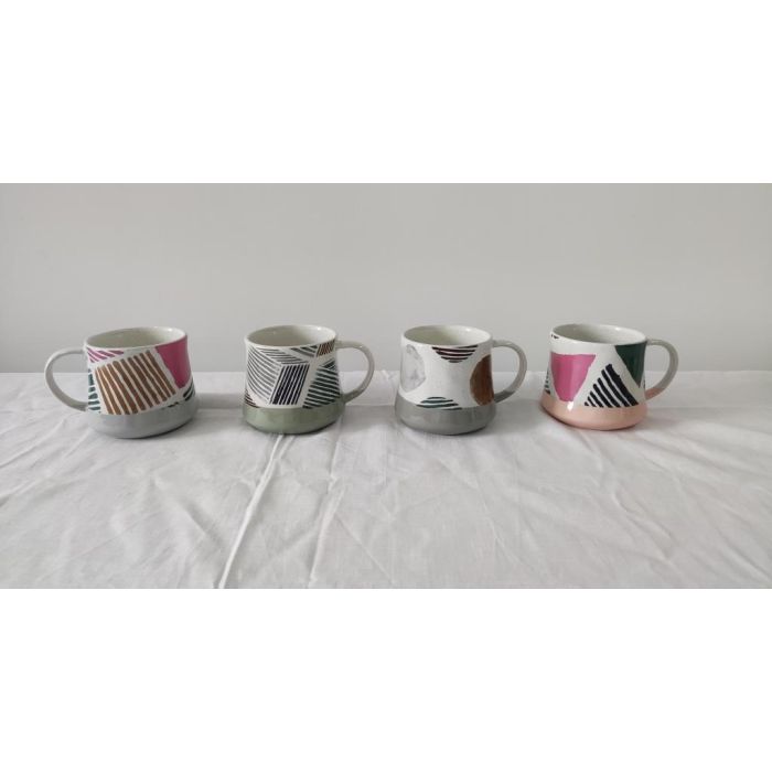 DKD Home Decor Mug Moderno de Gres Multicolor 385ml - Apto Microondas y Lavavajillas - 9.5x8.5x13cm (Pack de 12) 0 DKD Home Decor Mug Moderno de Gres Multicolor 385ml - Apto Microondas y Lavavajillas - 9.5x8.5x13cm (Pack de 12) 0