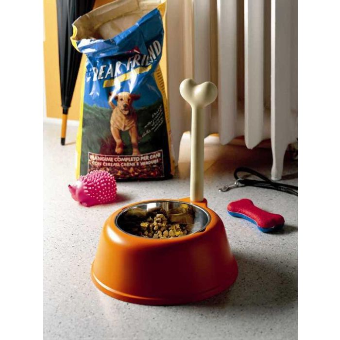 Alessi AMMI02 Comedero para Perros Lupita Acero Inoxidable 18/10 Naranja 1