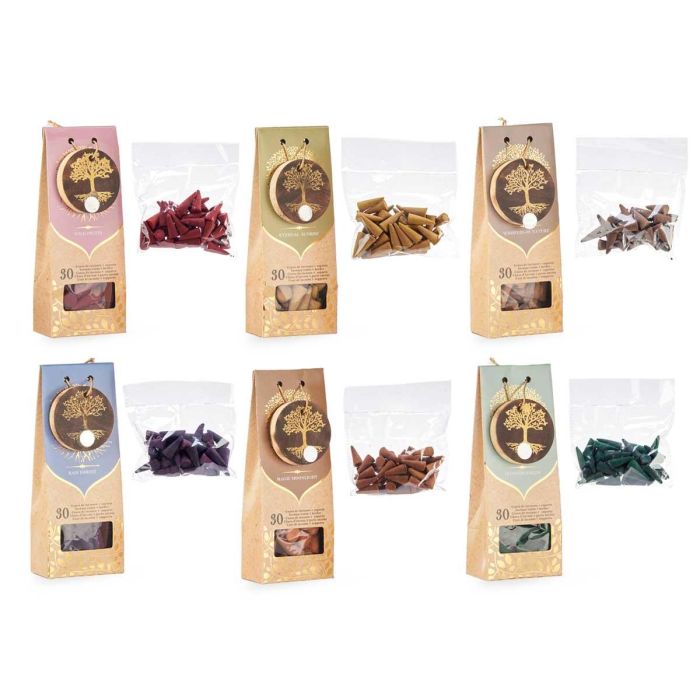 30 Conos de Incienso Surtidos 6 Aromas con Soporte de Madera - Acorde, 6.5x16.5x3.5 cm (48 Unidades) 1 30 Conos de Incienso Surtidos 6 Aromas con Soporte de Madera - Acorde, 6.5x16.5x3.5 cm (48 Unidades) 1