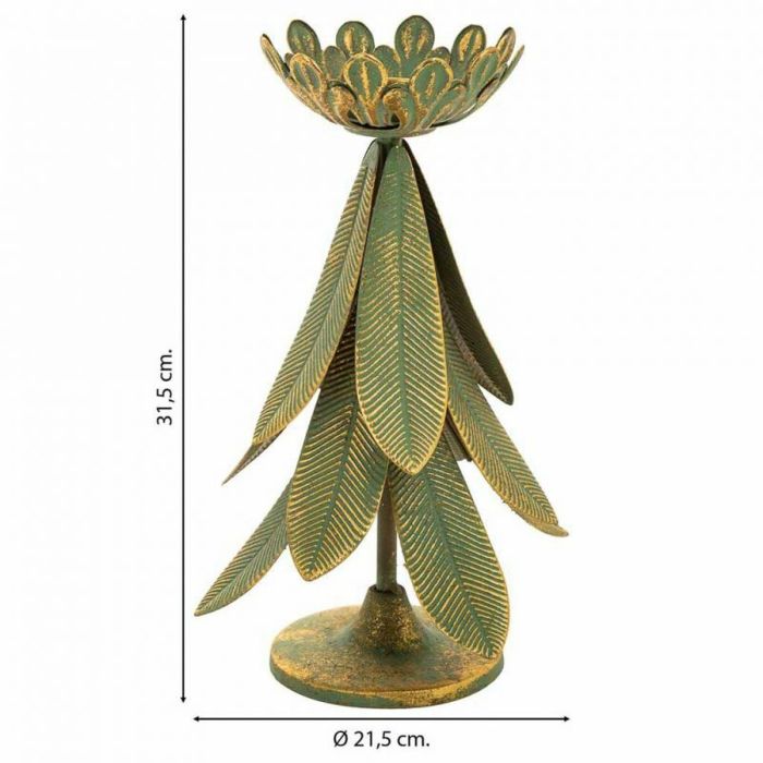 Candelabro Alexandra House Living Oro Hierro 21 x 31 x 21 cm Plumas 3