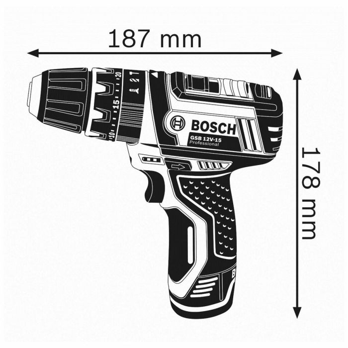 Bosch Professional Taladro Atornillador de Impacto GSB 12V-15 - Sin Cargador ni Batería - 06019B690E (EAN: BOS3165140773287) 2 Bosch Professional Taladro Atornillador de Impacto GSB 12V-15 - Sin Cargador ni Batería - 06019B690E (EAN: BOS3165140773287) 2