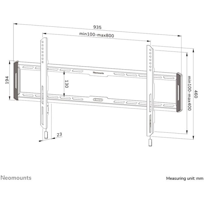 Neomounts WL30-550BL18 Soporte de Pared para Pantalla Ultraplano 2,3cm, TV 43-86", Máx 60kg, VESA 100x100-800x400, Negro 7