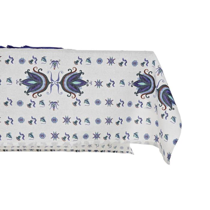 Mantel Tradicional DKD Home Decor Azul Blanco 250 x 0.5 x 150 cm Set de 9 (2 Unidades) 1