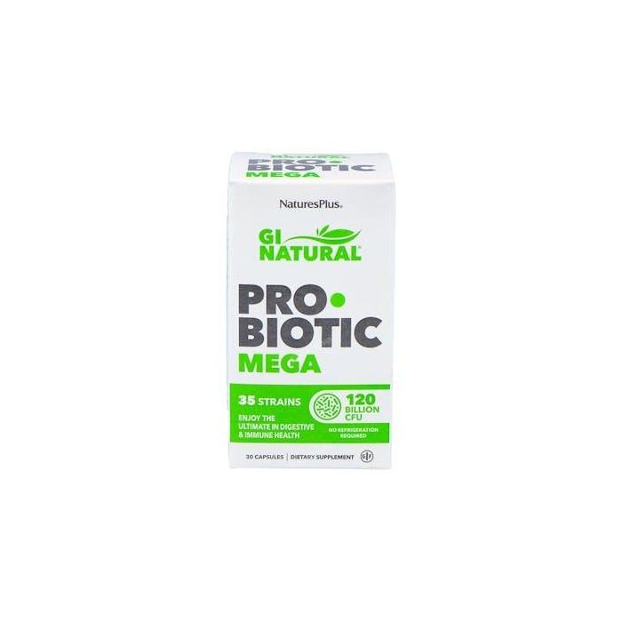 Natures Plus Gi Natural Probiotic Mega 30 Cápsulas - 35 Cepas Bacterianas para la Salud Digestiva