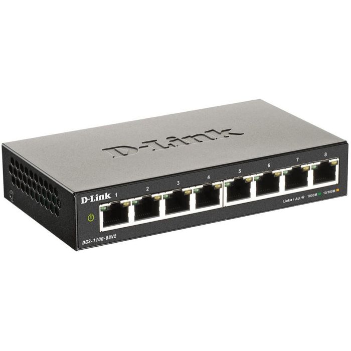 D-Link DGS-1100 Conmutador gestionado inteligente 8 Puertos Gigabit Ethernet RJ-45 16 Gbps con Tecnología Green y Capa 2 2