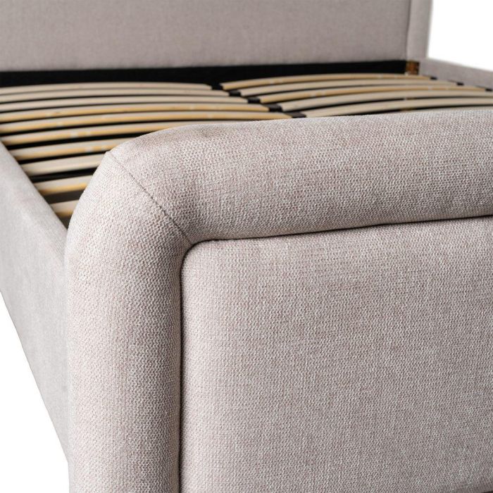 Cama Beige Tejido Dormitorio 160 X 217 X 107 cm