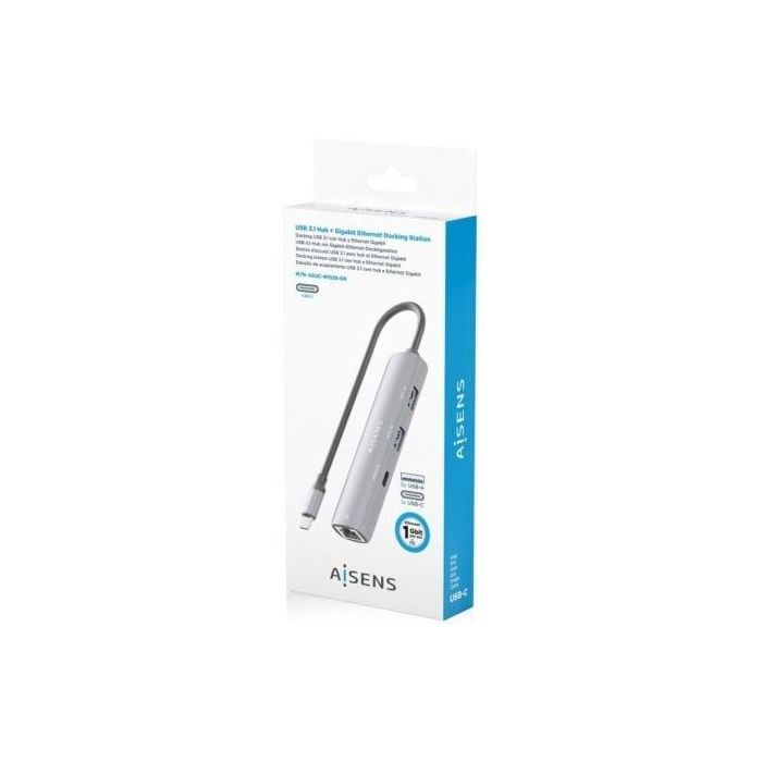Hub USB Tipo-C Aisens ASUC-4P038-GR/ 1xUSB Tipo-C/ 2xUSB/ 1xRJ45/ Gris 4 Hub USB Tipo-C Aisens ASUC-4P038-GR/ 1xUSB Tipo-C/ 2xUSB/ 1xRJ45/ Gris 4