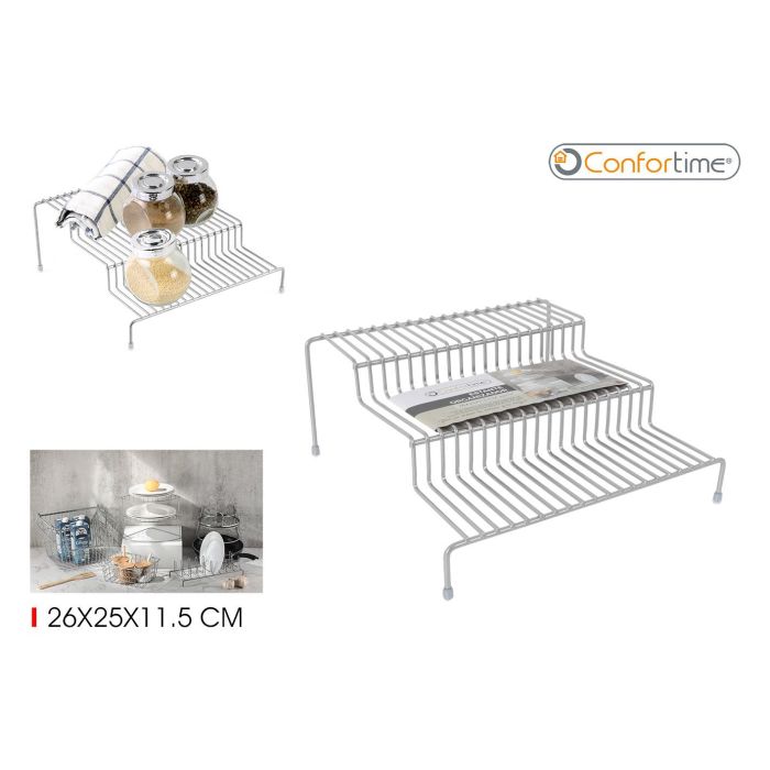 Estante 3 Niveles Metal Gris 26x25 cm - Confortime (12 Unidades) Estante 3 Niveles Metal Gris 26x25 cm - Confortime (12 Unidades)