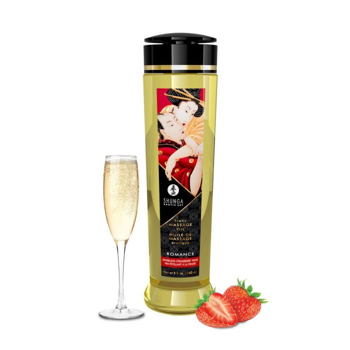 Aceite de Masaje Erótico Shunga 240 ml Champán de Fresa 1