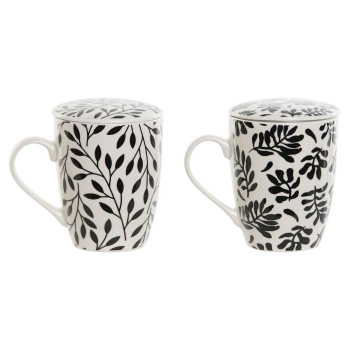 Mug Infusiones Moderno DKD Home Decor Azul Blanco 6 x 10.5 x 8.3 cm (2 Unidades)