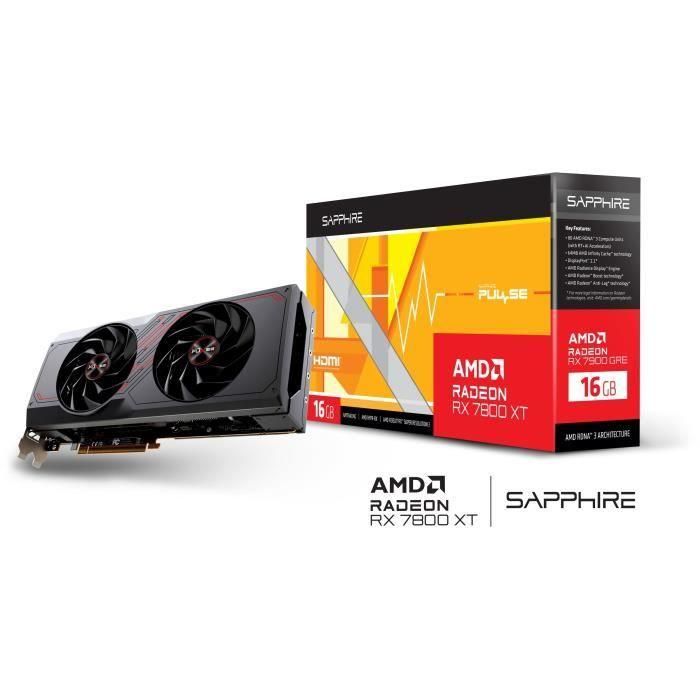 ZAFIRO - Tarjeta gráfica - PULSE AMD RADEON RX 7800 XT GAMING 16GB - GDDR6 - DUAL HDMI / DUAL DP 1