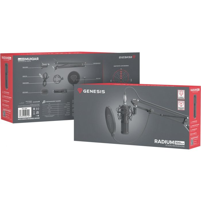 Genesis Radium 300 XLR Micrófono de Estudio Condensador Cardioide con Kit Completo Negro (No requiere Phantom 48V) 4 Genesis Radium 300 XLR Micrófono de Estudio Condensador Cardioide con Kit Completo Negro (No requiere Phantom 48V) 4