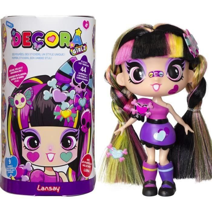 Muñeca - LANSAY - 55103 - Decora Girlz - Mini Muñecas de Moda para Personalizar - Luna Muñeca - LANSAY - 55103 - Decora Girlz - Mini Muñecas de Moda para Personalizar - Luna