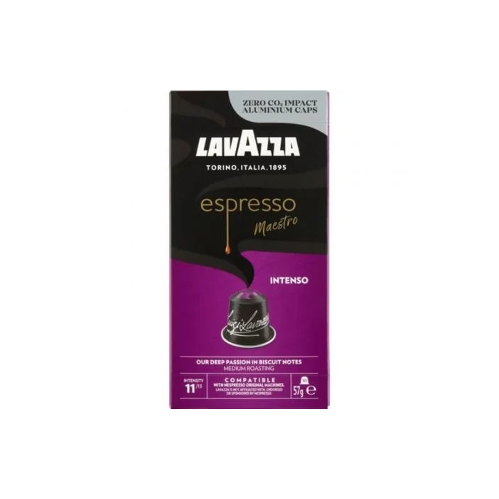Lavazza 08670 Cápsula Espresso Maestro Intenso para Nespresso, Caja de 10 Unidades, Intensidad 11/13 Lavazza 08670 Cápsula Espresso Maestro Intenso para Nespresso, Caja de 10 Unidades, Intensidad 11/13