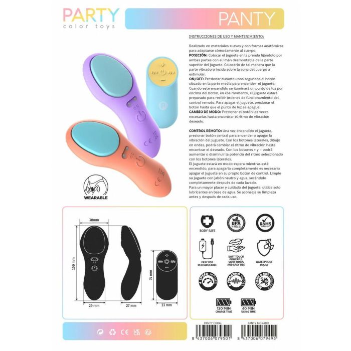 Vibrador para Parejas Party Color Toys 3 Vibrador para Parejas Party Color Toys 3
