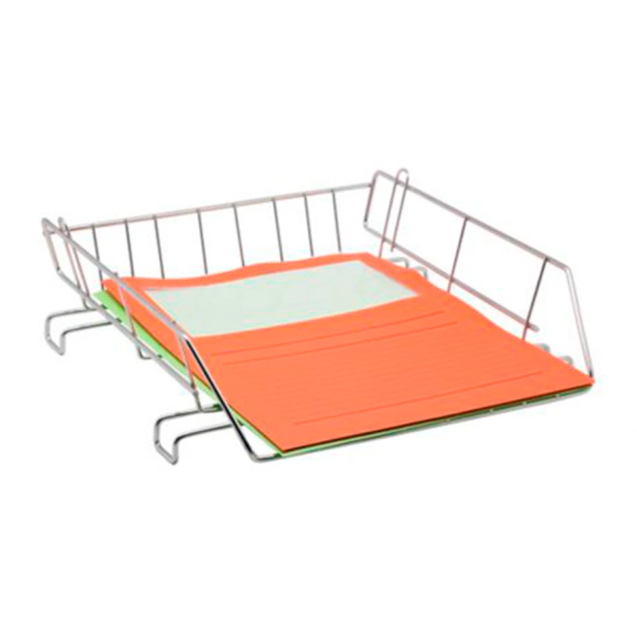 Q-connect Bandeja Sobremesa Metálica Cromada 370x275 mm 2