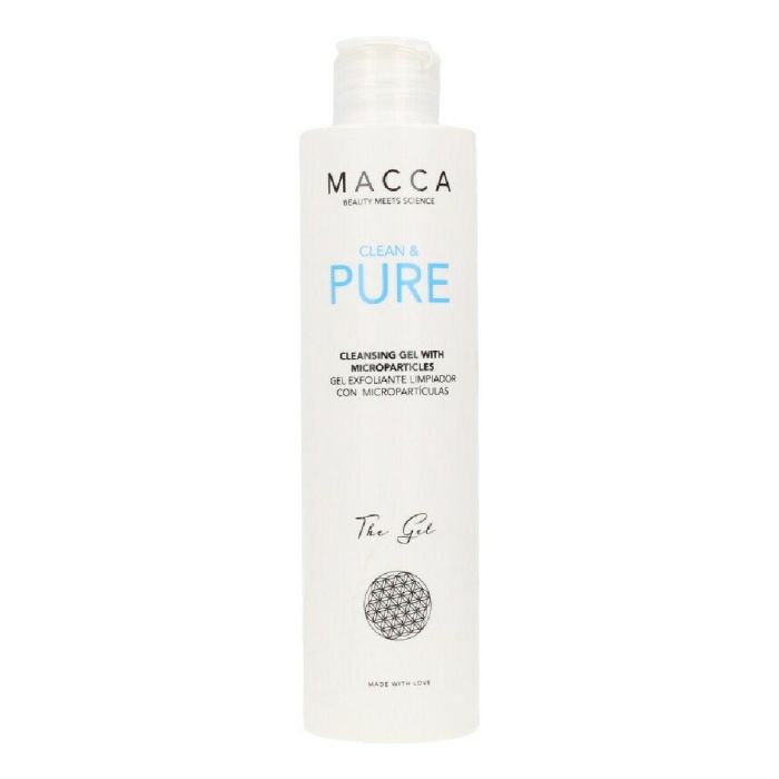 Macca CLEAN & PURE Gel Limpiador Exfoliante Facial con Micropartículas, Bisabolol y Hamamelis para Piel Mixta y Grasa 200 ml