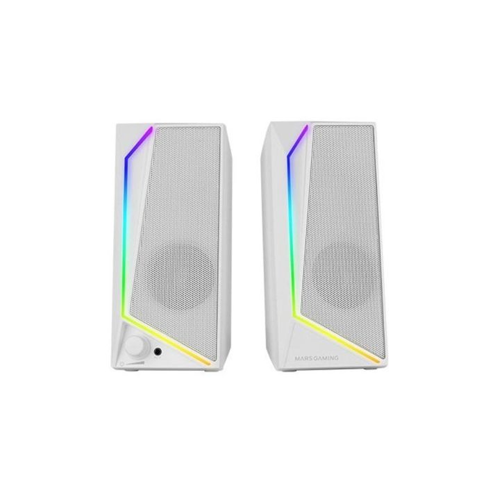 Mars Gaming Altavoces MS72W 15W 2.0 Blancos con Iluminación RGB Flow