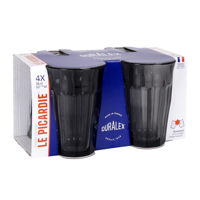 Duralex Set 4 Vasos Gris 360 cc Colección Picardie (8 Cajas) 5