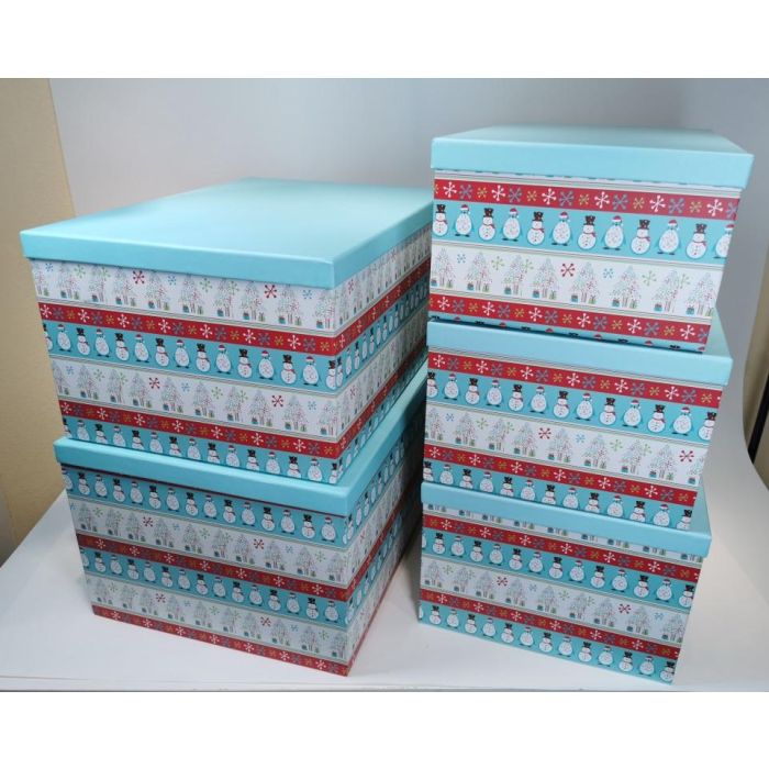 DKD Home Decor Caja Navidad Fantasia Multicolor 35 x 25 x 50 cm Set de 5 Cartón 1