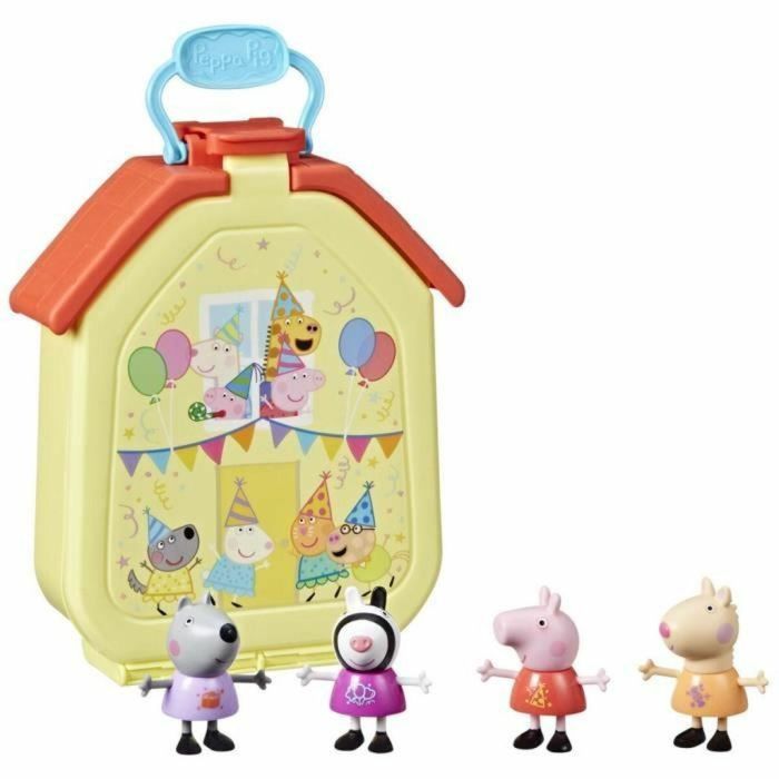 Peppa Pig, set maletín de Peppa con casita plegable, 4 figuritas, juguetes preescolares, a partir de 3 años 5