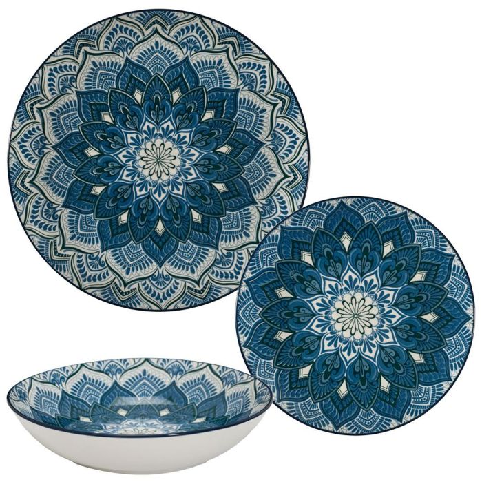 Vajilla 12 Piezas Mandala Azul Home Deco Factory 0 Vajilla 12 Piezas Mandala Azul Home Deco Factory 0