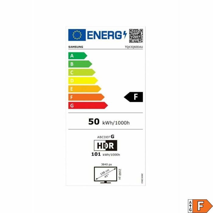 Samsung TQ43Q60D Televisor QLED 43" (109 cm) 4K UHD 3840x2160 Smart TV HDR Quantum Centro de Juegos 3xHDMI Wi-Fi 9