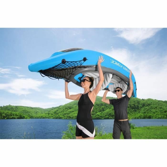 Bestway BES6941607358030 Kayak Hinchable Hydro-Force Cove Champion X2, 2 Plazas, 331x88cm, 180kg Máx, 2 Remos, Aletas Extraíbles 2