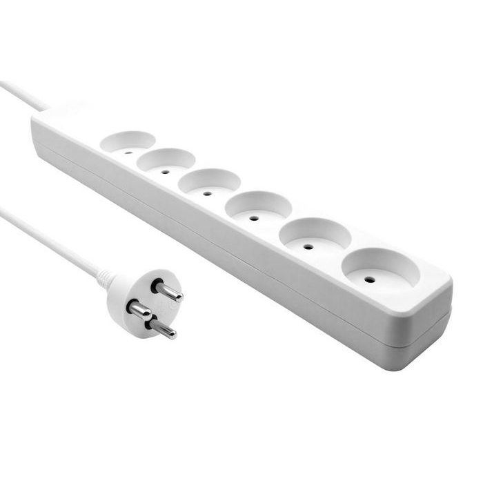 MicroConnect Danish Power Strip 6-way White 2m cable MicroConnect Danish Power Strip 6-way White 2m cable