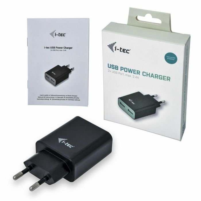 Cargador USB Pared i-Tec CHARGER2A4B Negro 1