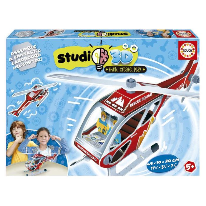 Educa Borras Studio 3D Helicoptero 14 Piezas Cartón, 18 Tornillos, 18 Tuercas, Desarrollo Manual, Razonamiento y Orientación Espacial 0 Educa Borras Studio 3D Helicoptero 14 Piezas Cartón, 18 Tornillos, 18 Tuercas, Desarrollo Manual, Razonamiento y Orientación Espacial 0