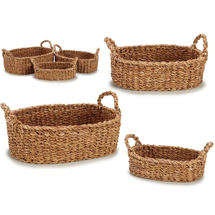Set 3 Cestos Asa Ovalados Giftdecor - 36x25x22 cm, 33x20x18 cm, 25x16x11 cm - Alga de mar, Marrón (4 Unidades) Set 3 Cestos Asa Ovalados Giftdecor - 36x25x22 cm, 33x20x18 cm, 25x16x11 cm - Alga de mar, Marrón (4 Unidades)