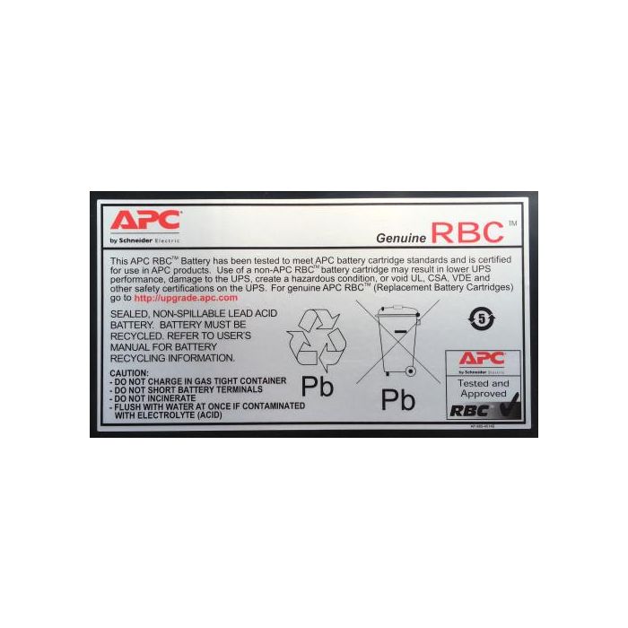 APC Replacement Battery Cartridge #43 Sealed Lead Acid (VRLA) 1