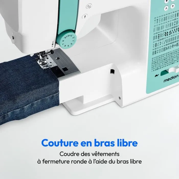Medion Máquina de coser digital MED4061275230482 SD 36 38W 270 puntadas 700 rpm LED Turquesa 2