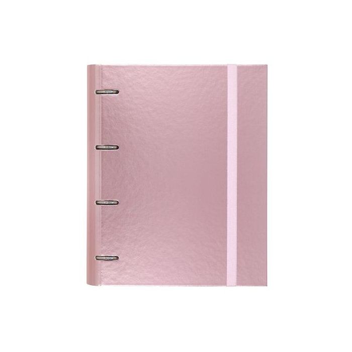 Carchivo Carpeta Anillas 4x35 mm A4 Cartón Plastificado Rosa, 100 Hojas 90 gr