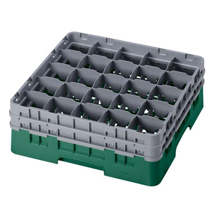 CAMBRO - 25S534-119 - Cesta de lavado 25 comp. 2 alturas - 8,7 cm Ø máx. - alt. máx. 14,9 cm - 50 x 50 x 18,4 cm - Verde sherwood