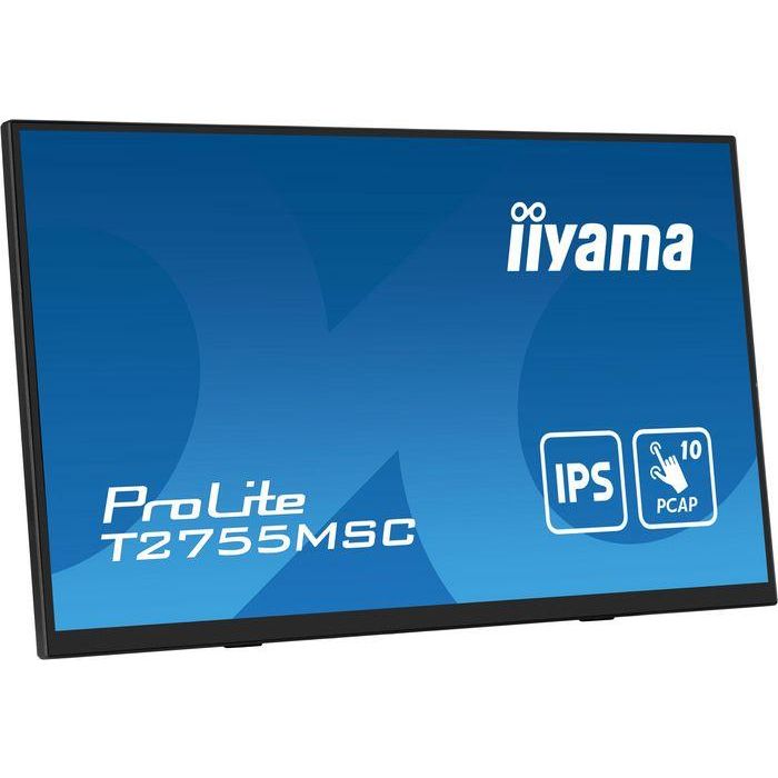 MONITOR IIYAMA 27" IPS BONDED PCAP 10P TOUCH, 1920X1080, FLAT BEZEL FREE GLASS FRONT, HDMI, DISPLAYPORT, 360CD/M², USB HUB 2X 3.2, SPEAKERS, BUILT-IN WEBCAM & MICROPHONE, BOOKSTAND (T2755MSC-B1) 7 MONITOR IIYAMA 27" IPS BONDED PCAP 10P TOUCH, 1920X1080, FLAT BEZEL FREE GLASS FRONT, HDMI, DISPLAYPORT, 360CD/M², USB HUB 2X 3.2, SPEAKERS, BUILT-IN WEBCAM & MICROPHONE, BOOKSTAND (T2755MSC-B1) 7